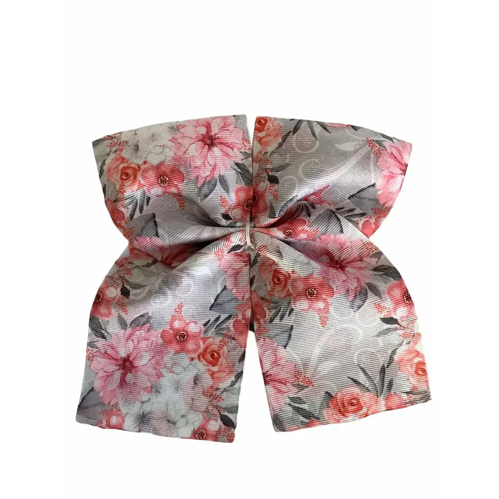BUNDLE Girl’s Lot of 2 Multicolor Floral Hair Bow Ties NEW